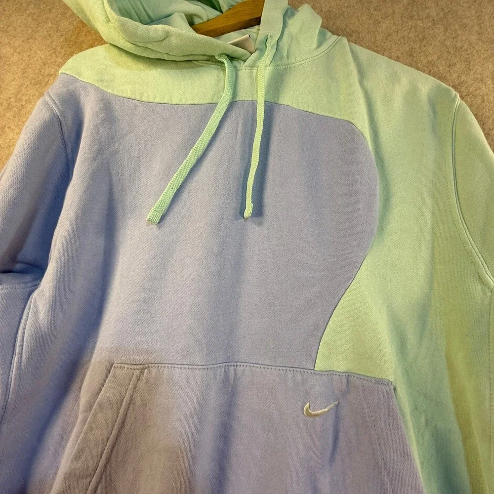 Nike Pastel Colorblock Hoodie Blue Green Wavy Panel‎ Pullover Small